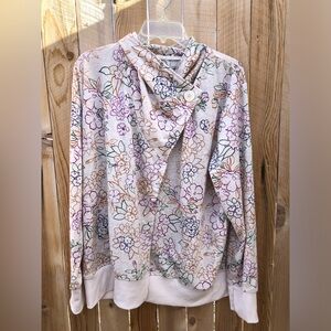 Cuddl Duds Women’s Cowl Neck Sweater Wrap 2-Button Closure Floral Multi Size XL